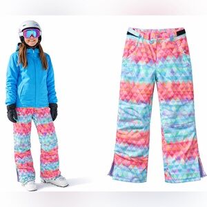 Eddie Bauer Teen Girl Snow Ski Snowboard Pants Size Youth 16 Geometric Winter